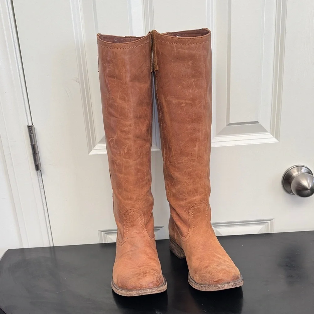 Steve Madden Brown Over the Knee Genuine Leather Pull Up Boots
